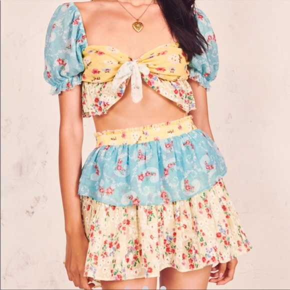 LoveShackFancy Dresses & Skirts - Like new loveshackfancy soleil ruffle skirt